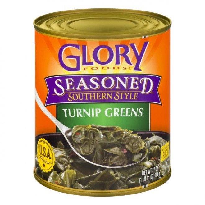 Glory Foods Seasoned Southern Style Turnip Greens, 27 oz., Can <br>**Call for PRICE**