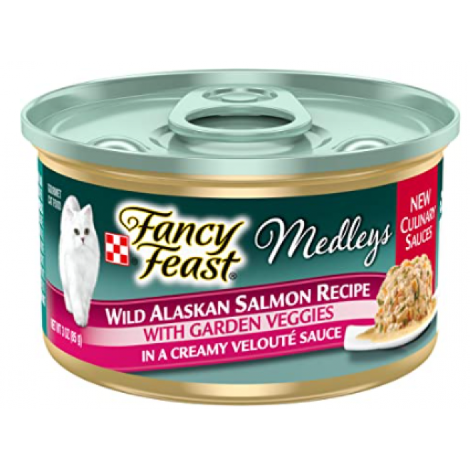 Fancy Feast Medleys Wild Alaskan Salmon Recipe Canned Cat Food, 3-oz <br>**Call for PRICE**